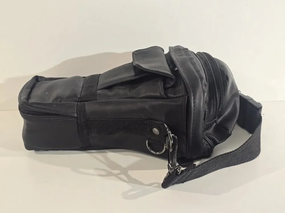 Vintage Black Camera Lens Carry Case – Padded Top-Load Holster Bag